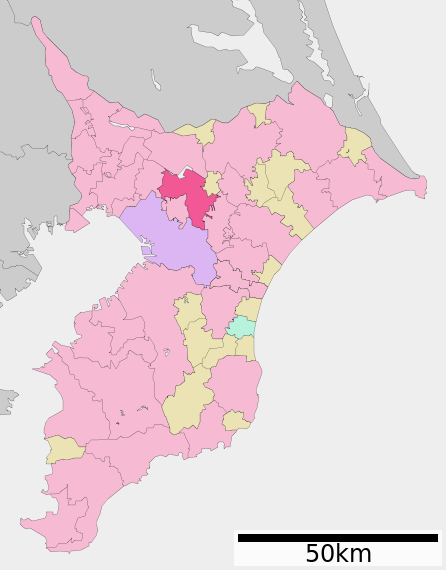 佐仓市在千叶县的位置