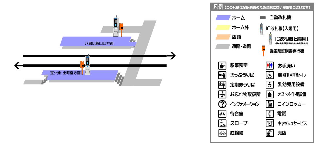 叡山电铁三宅八幡站平面示意图