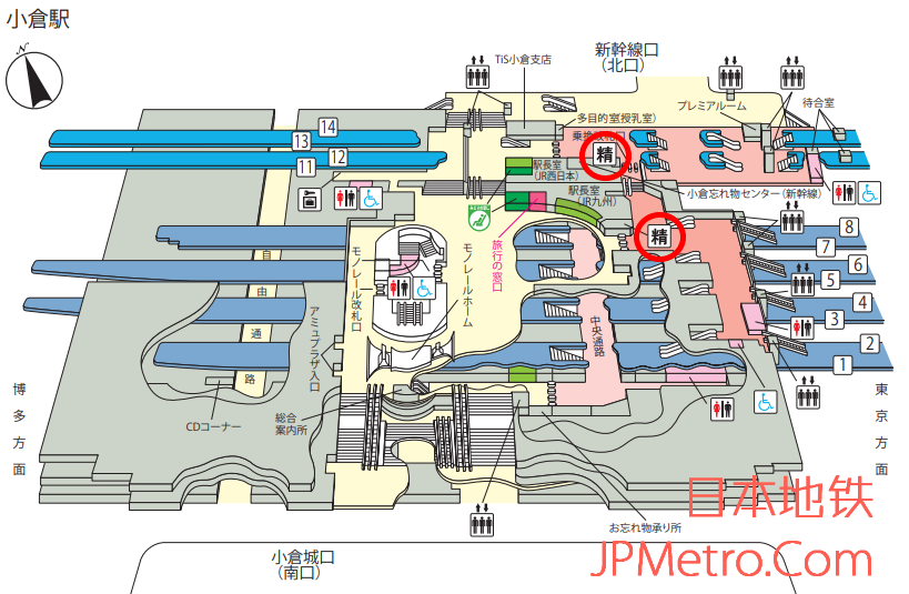 JR九州小仓站平面示意图
