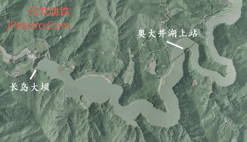 奥大井湖上站周边卫星图