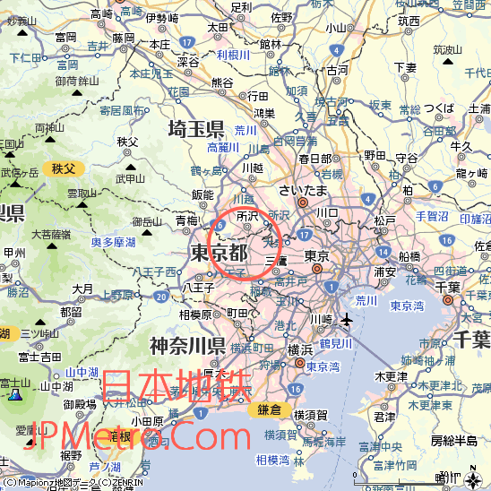 东村山市在日本东京大致区位