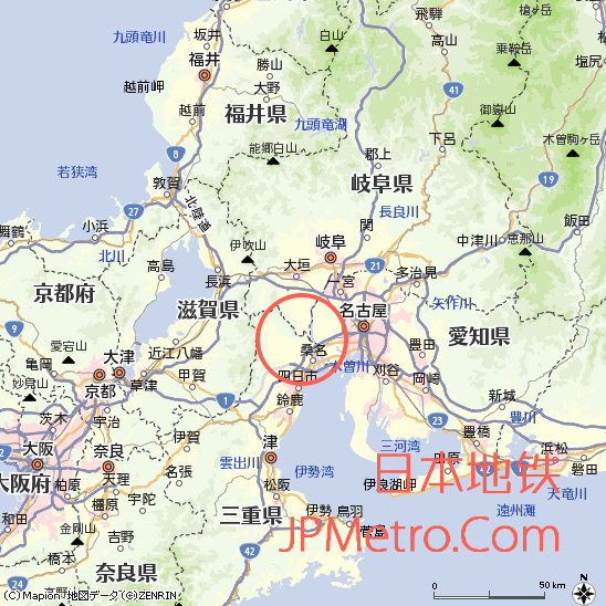 养老铁道运行于日本中部三重县东北部与岐阜县西南部之间