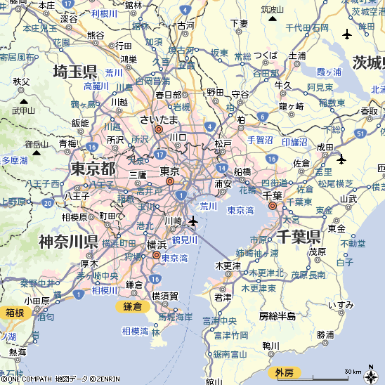 东京以及东京周边地图