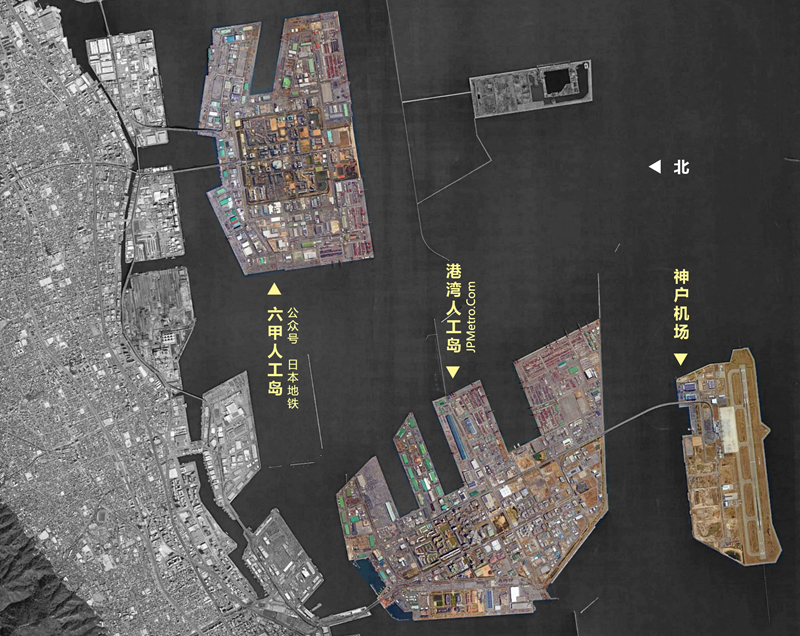 神户市的人工岛卫星图