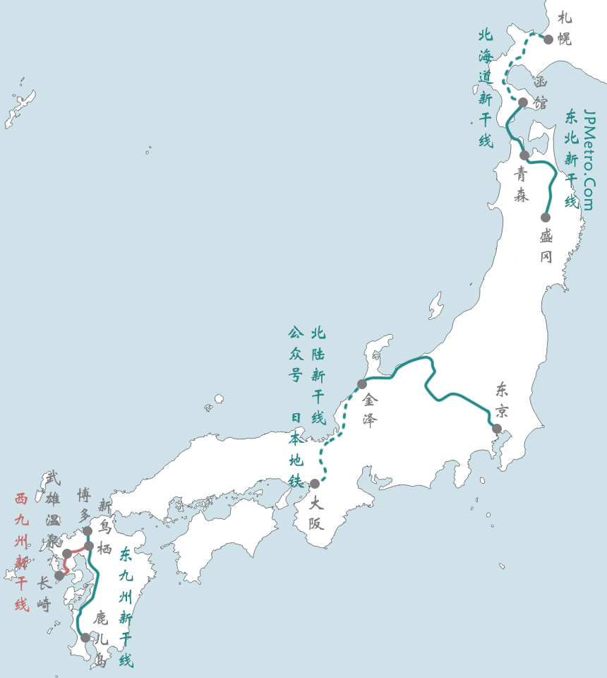 日本整备新干线简图